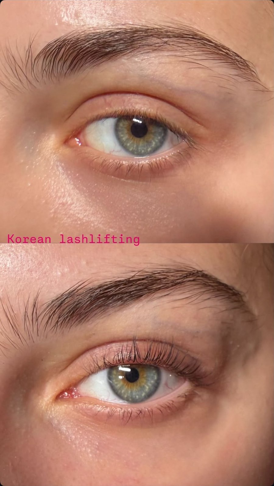 Vorher-Nachher Korean Lashlifting